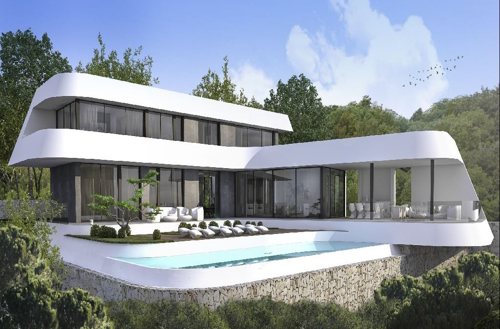 Futuristic project of a huge villa with pool and many extras in Benissa 745.000 €