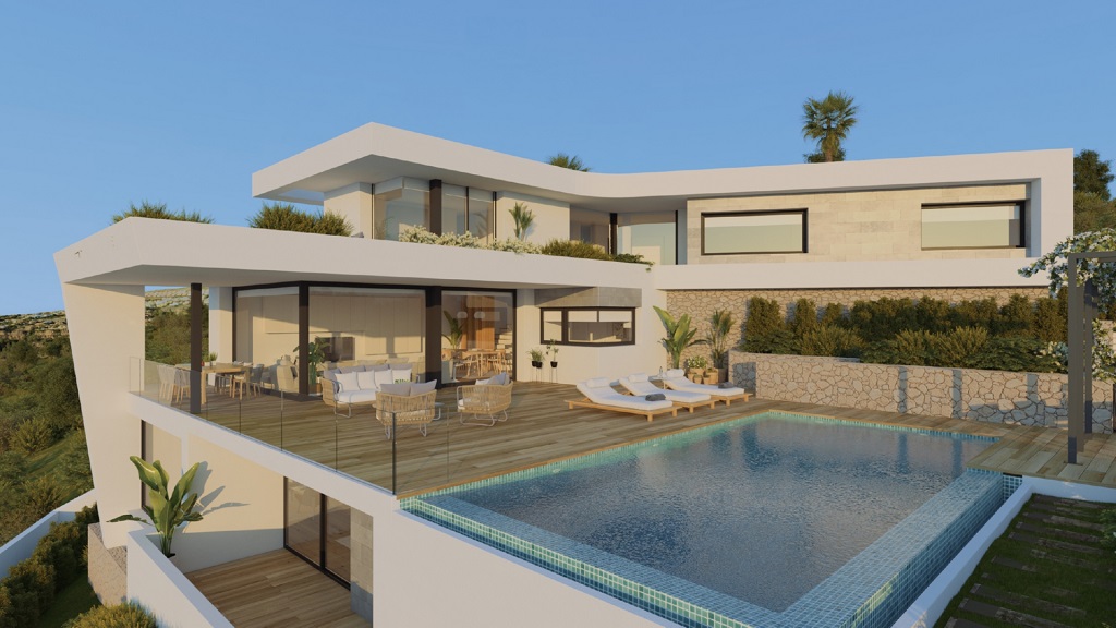 Modern villa project for sale in Benitachell with sea view and pool 2.031.000 €