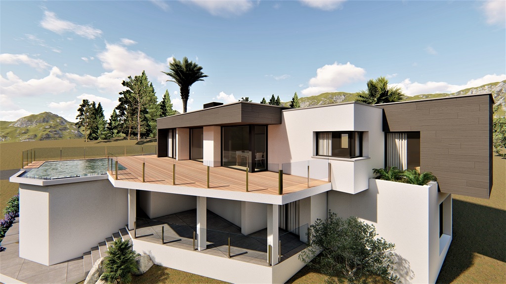 Wonderful modern project on 2 levels with sea view in Benitachell 1.397.000 €